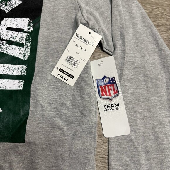 Jets Long Sleeve Boy’s Gray NFL T-shirt Size Youth XL (14 - 16) New with Tags - Picture 5 of 12